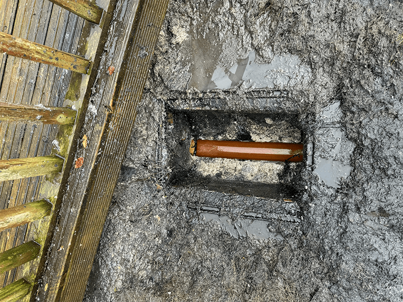 New drain pipework installation