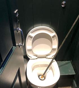 Commercial toilet blockage